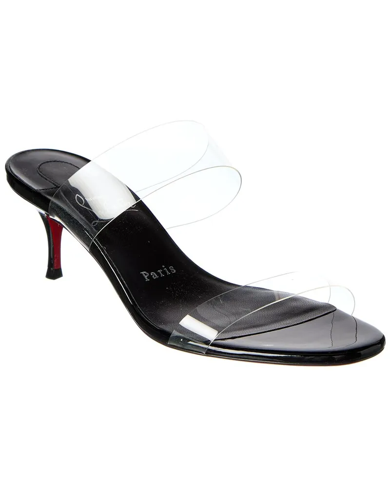 Christian Louboutin Just Nothing 55 Patent & PVC Sandal Black