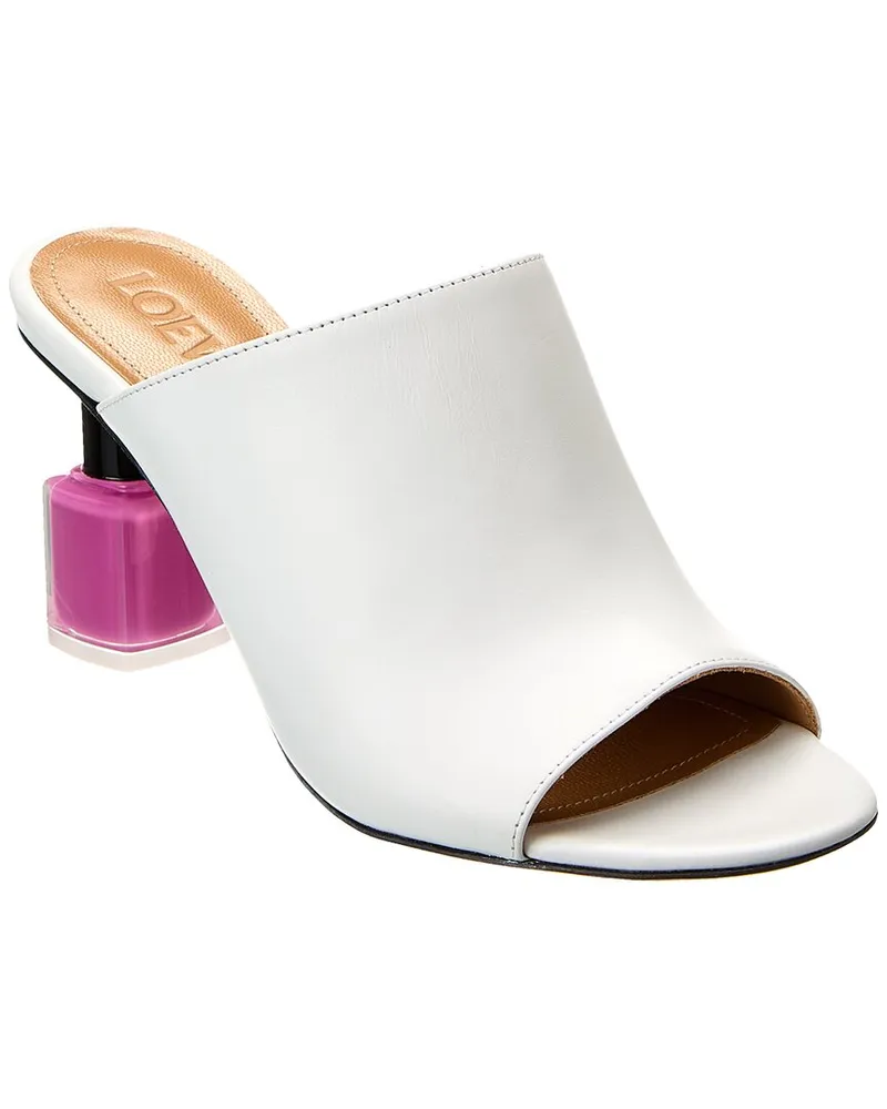 Loewe Nail Polish Leather Sandal White