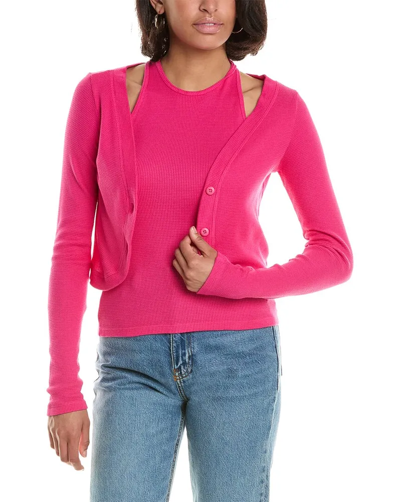 Monrow Baby Thermal Cardi Top Pink