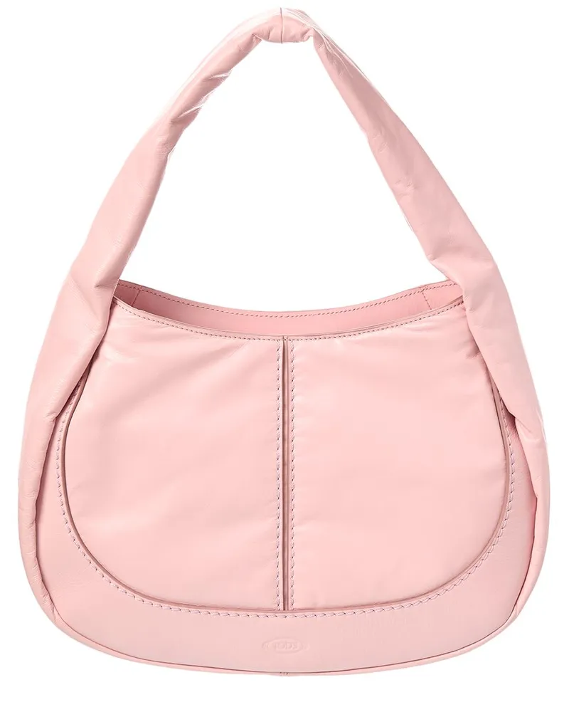 TOD'S TOD’s Logo Leather Hobo Bag Pink