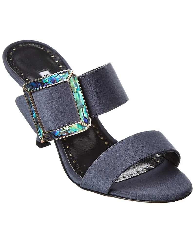 Manolo Blahnik Gable 90 Silk Sandal Grey