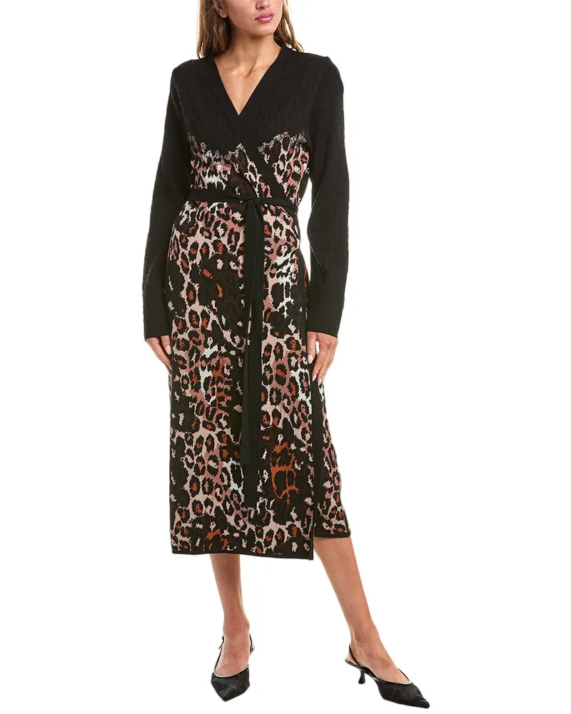Diane von Furstenberg Savannah Wool-Blend Wrap Dress Black