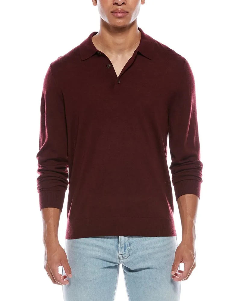 Vince Wool Polo Sweater Red