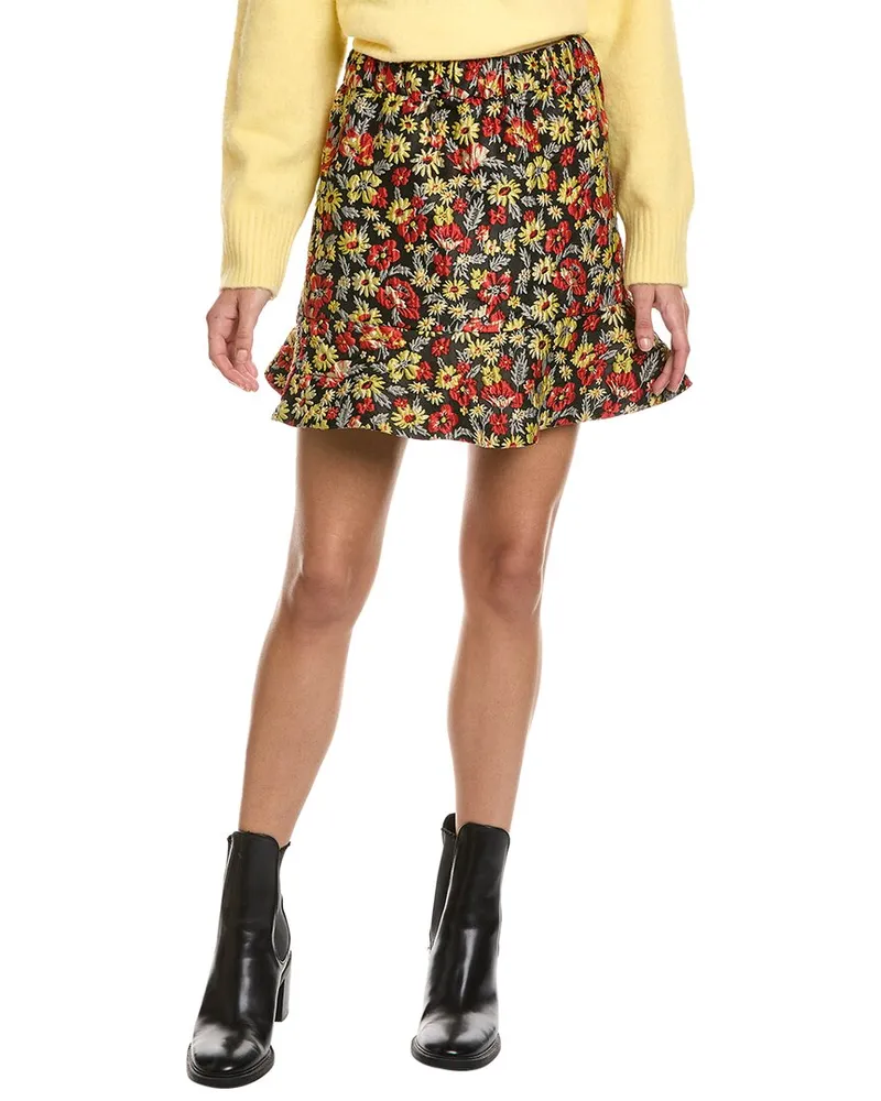 Ganni 3D Jacquard Mini Skirt Black