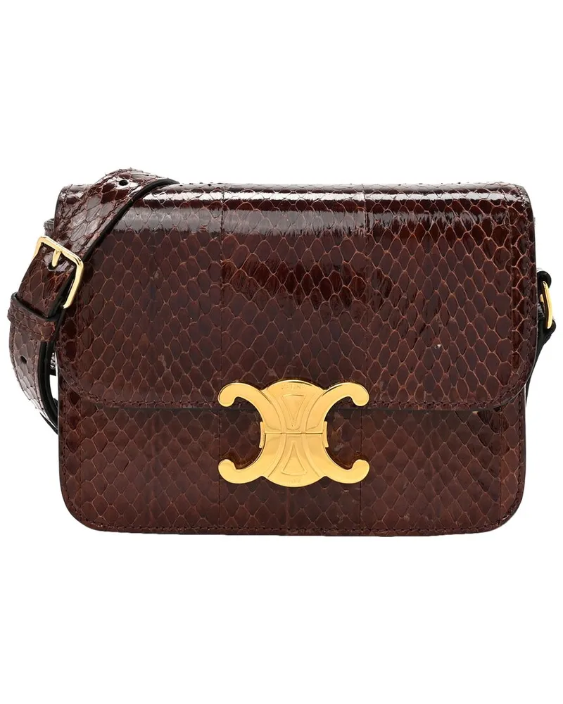 Celine Brown Snakeskin Teen Triomphe (Authentic Pre-Loved Nocolor