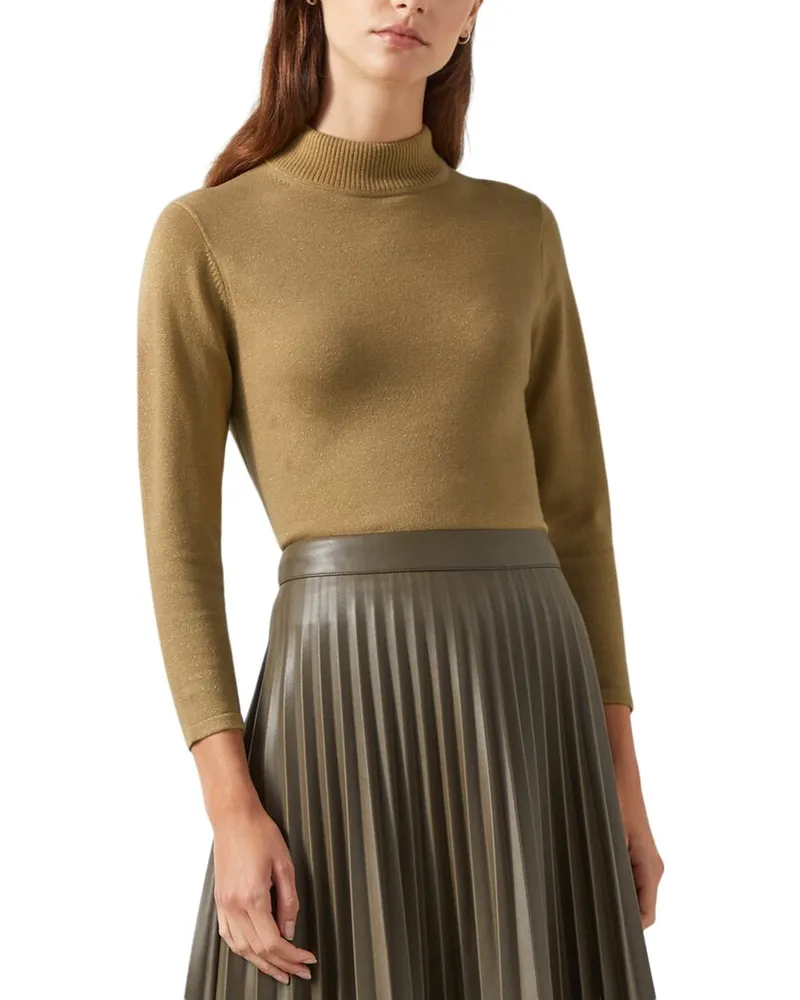 L.K.Bennett  Sadie Knitted Wool-Blend Top Gold