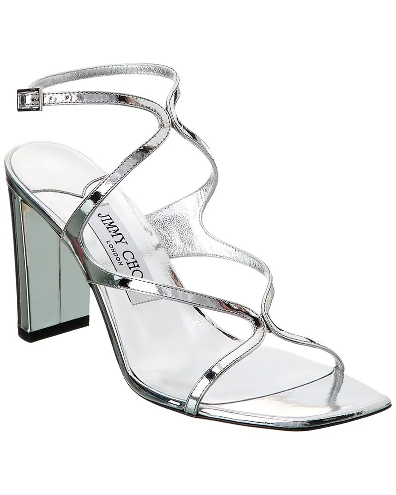Jimmy Choo Azie 85 Leather Sandal Silver