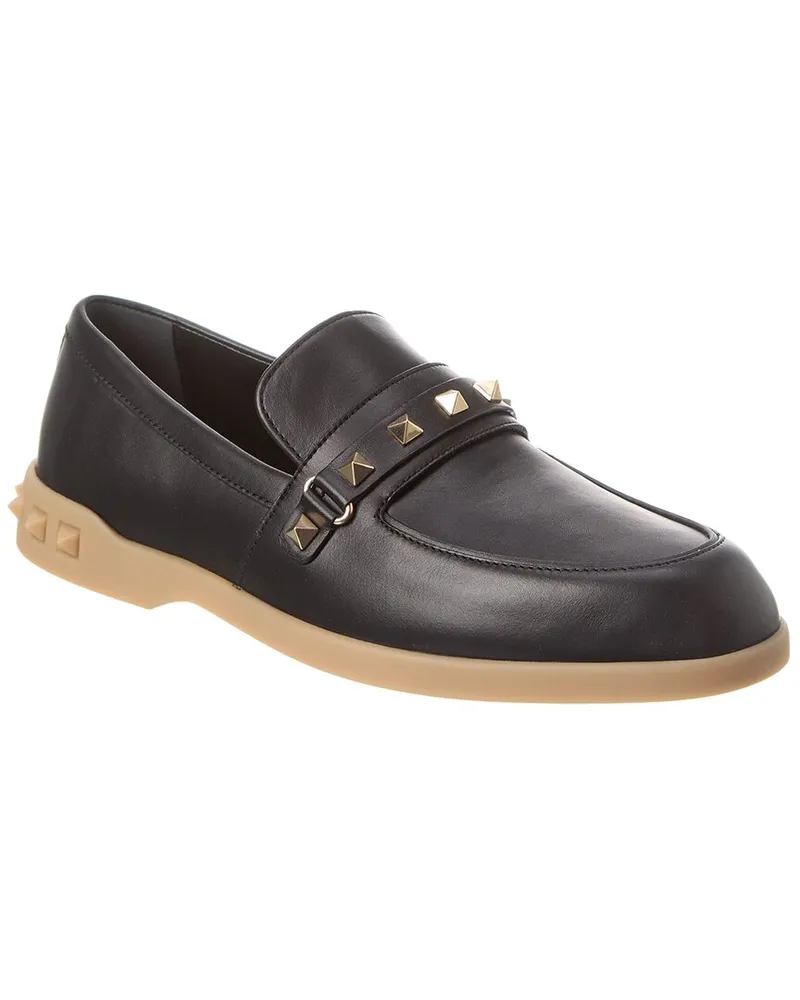 Valentino Garavani Leisure Flows Leather Loafer Black