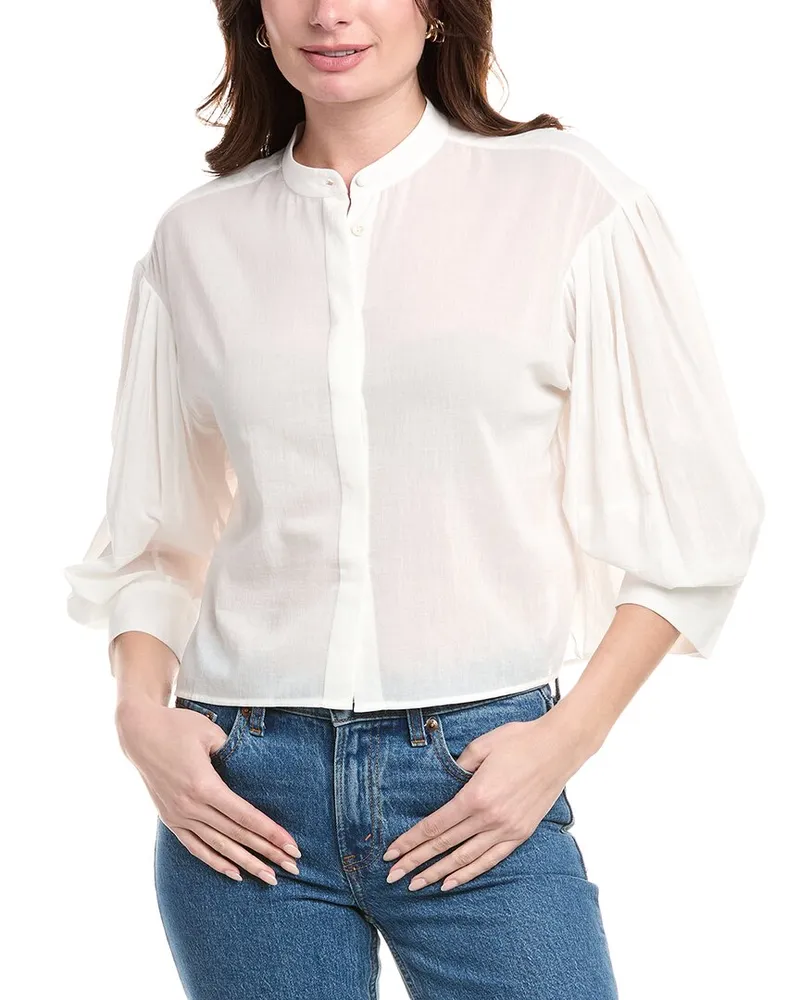 Frame Denim Modern Puff Sleeve Top White