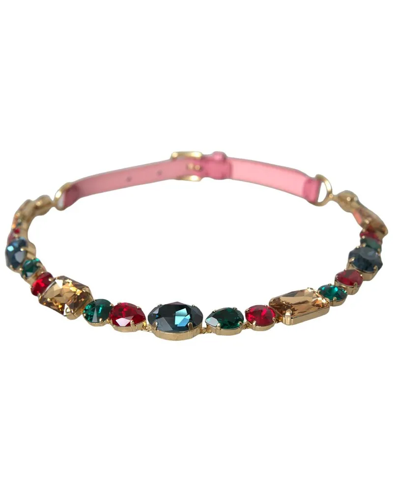 Dolce & Gabbana Leather-Trim Belt Pink