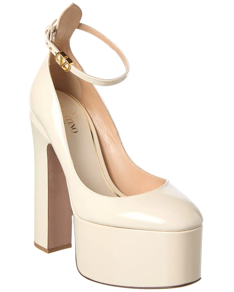 Valentino Garavani Tan-Go 155 Patent Platform Pump White