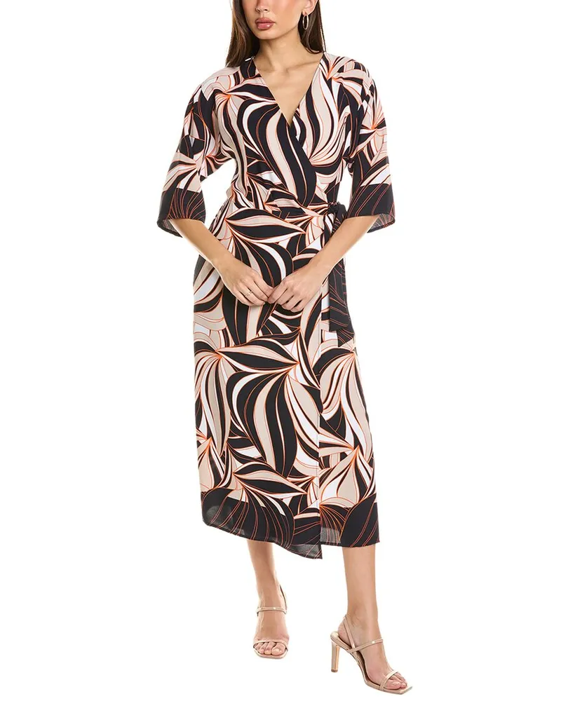 Joseph Ribkoff Midi Wrap Dress Beige