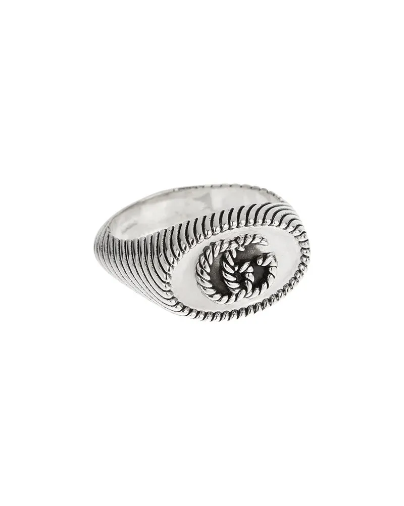 Gucci Silver Interlocking G Medium Logo Ring Nocolor