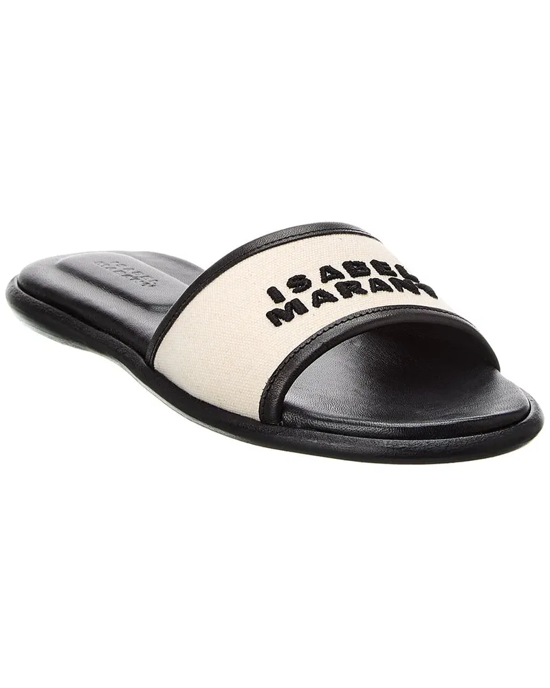 Isabel Marant Vikee Canvas & Leather Sandal Beige