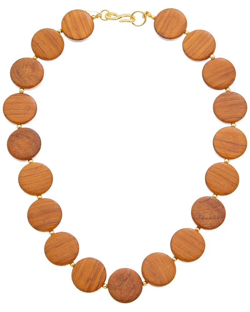 Kenneth Jay Lane Plated Wood Necklace Nocolor