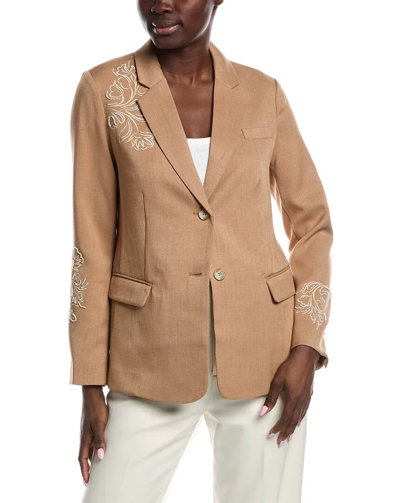 Sam Edelman Fallon Slim 2-Button Blazer Brown