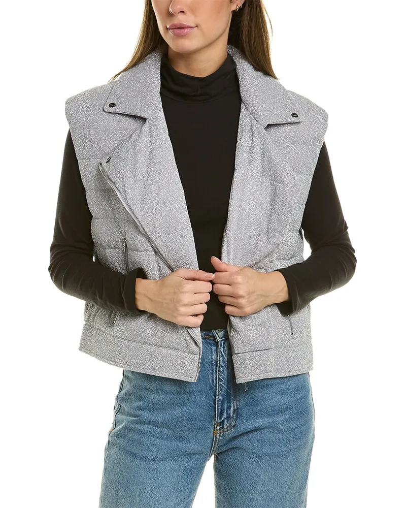 Herno Metallic Cropped Vest Metallic
