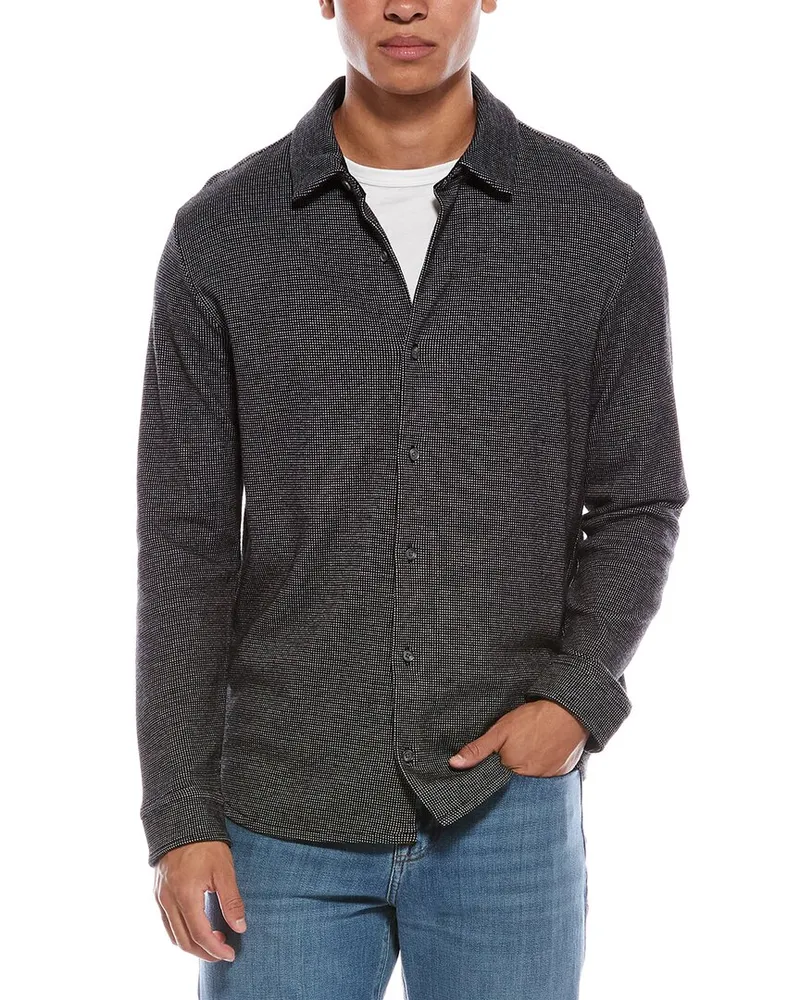 Vince Birdseye Button Shirt Black
