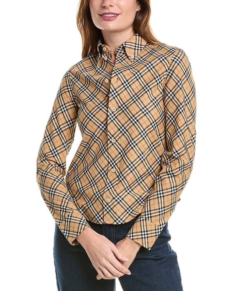 Burberry Check Shirt Brown
