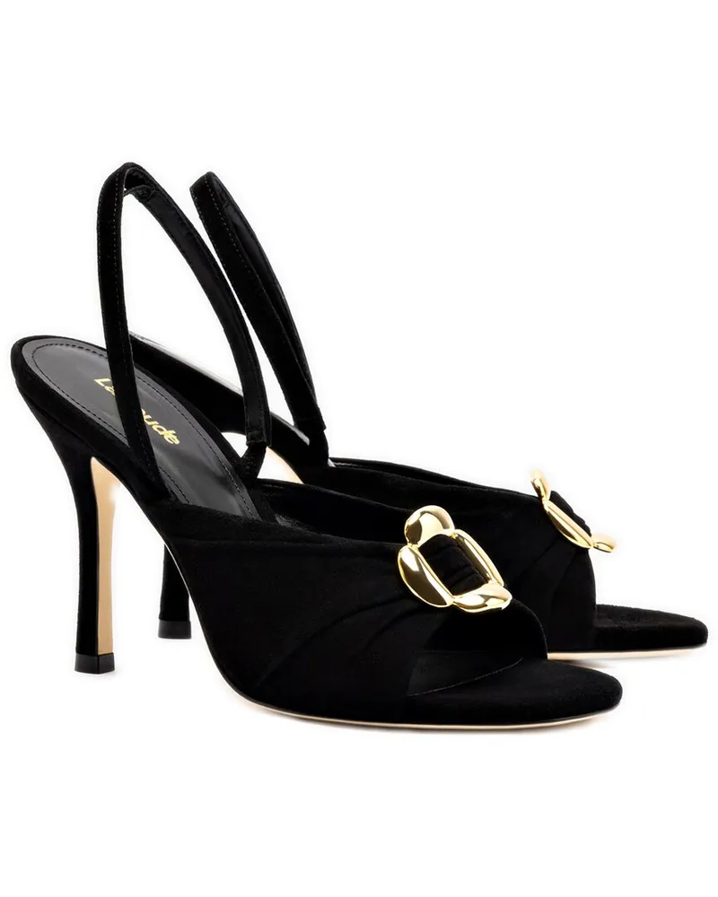 Larroude Larroudé Mayfair Leather Sandal Black