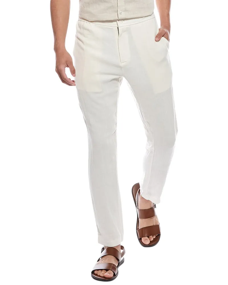 Onia Linen-Blend Pant Brown