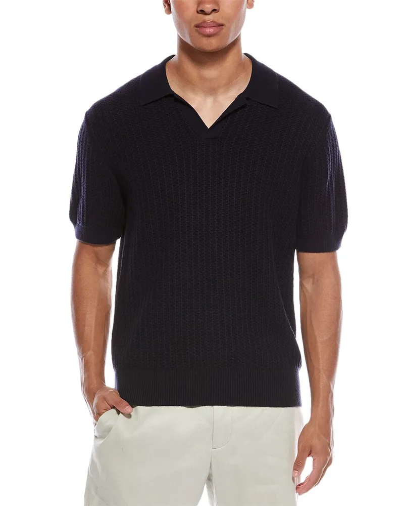 Vince Crafted Cashmere-Blend Shirt Blue
