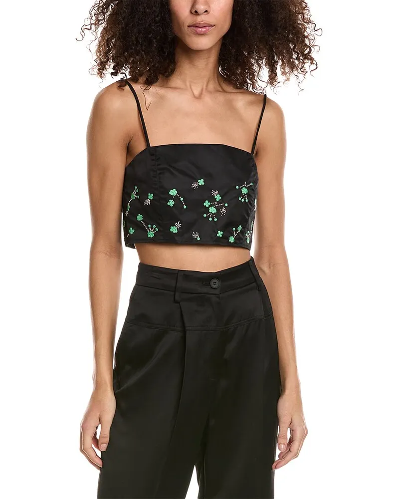 Ganni Embellished Bandeau Top Black
