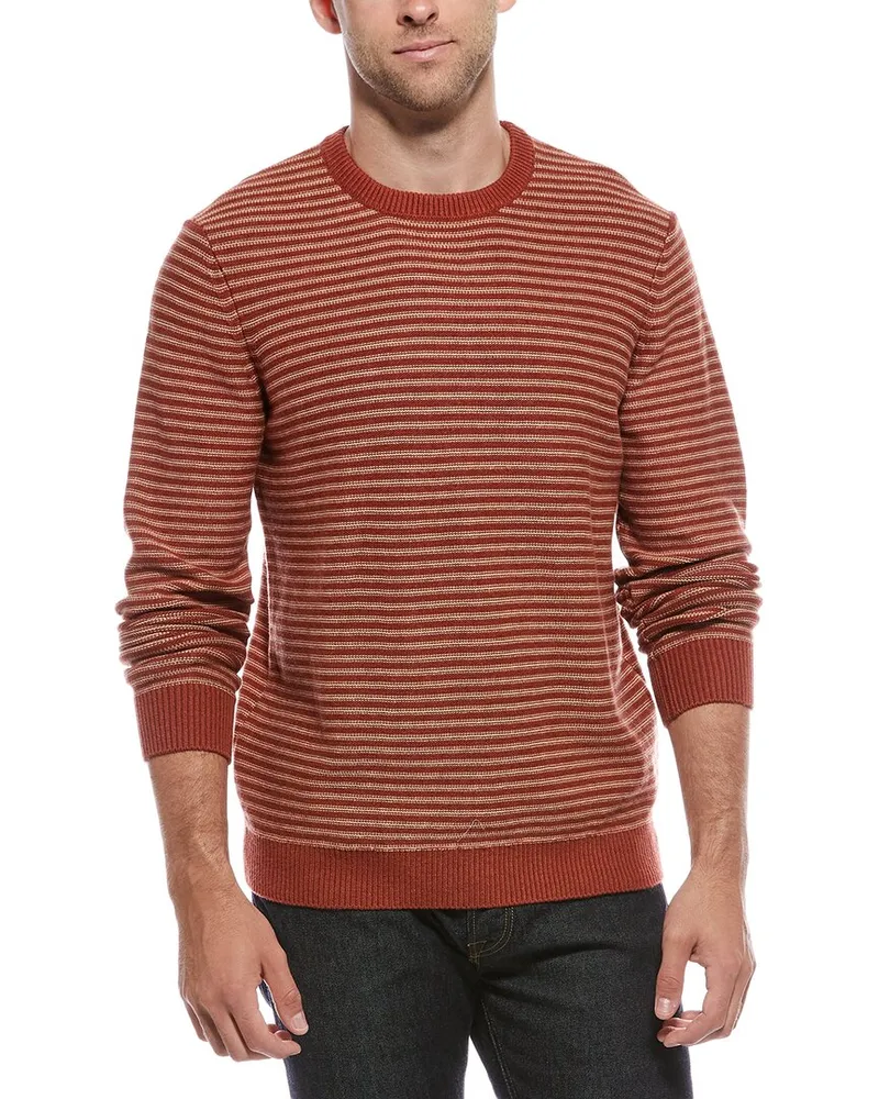 Faherty Cashmere-Blend Crewneck Sweater Red