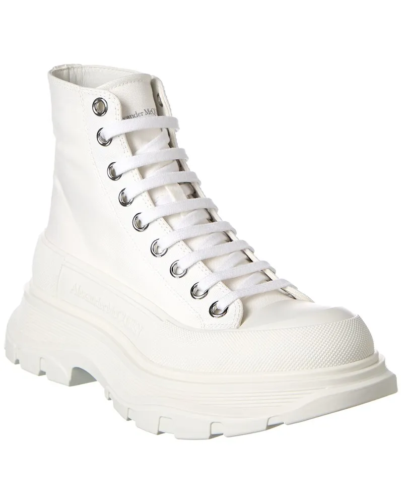 Alexander McQueen Tread Slick Canvas Boot White