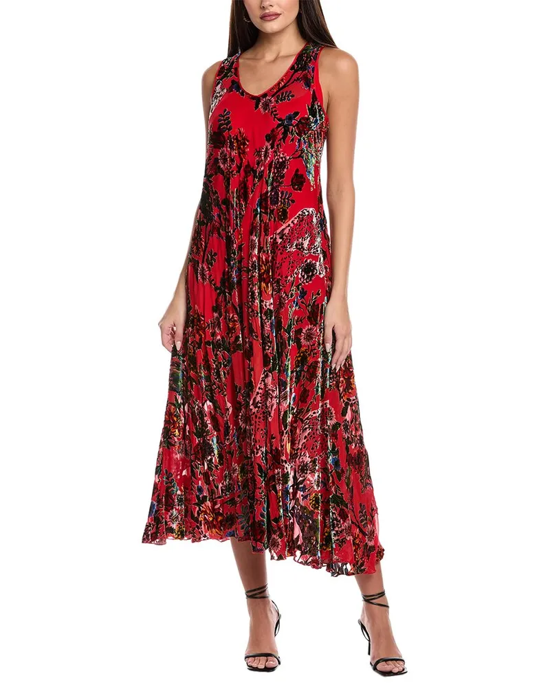 Johnny Was Petite Bias Burnout Velvet Silk-Blend Maxi Dress Nocolor