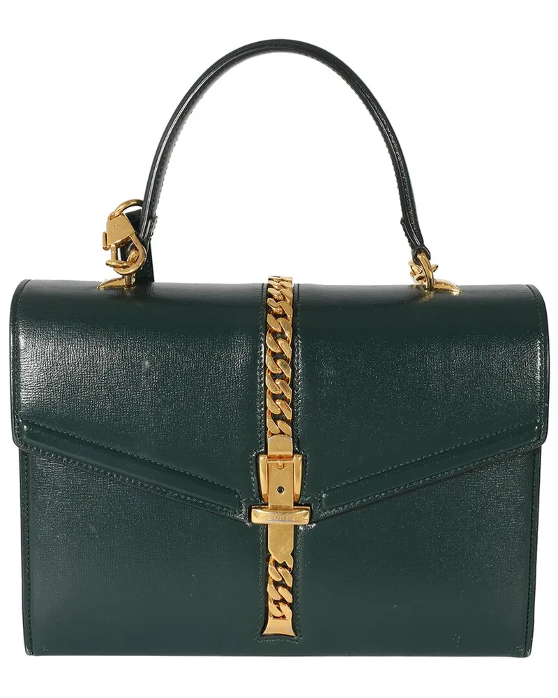 Gucci Green Leather Small 1969 Sylvie Top Handle Bag (Authentic Pre-Loved Nocolor
