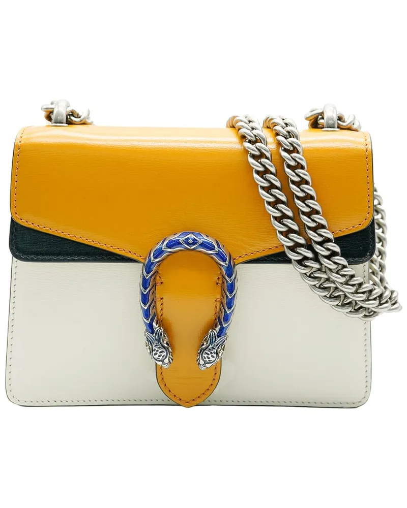 Gucci Black, White, Yellow Leather Mini Dionysus (Authentic Pre-Loved Nocolor