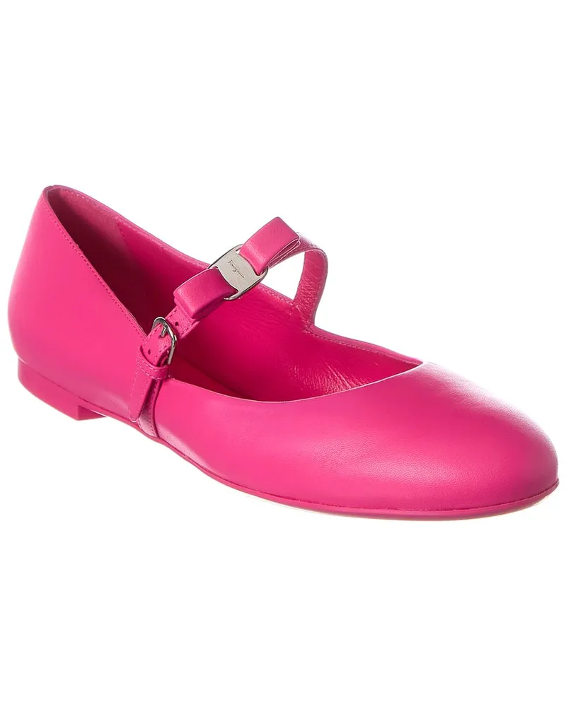 Ferragamo Lizz Leather Ballet Flat Pink