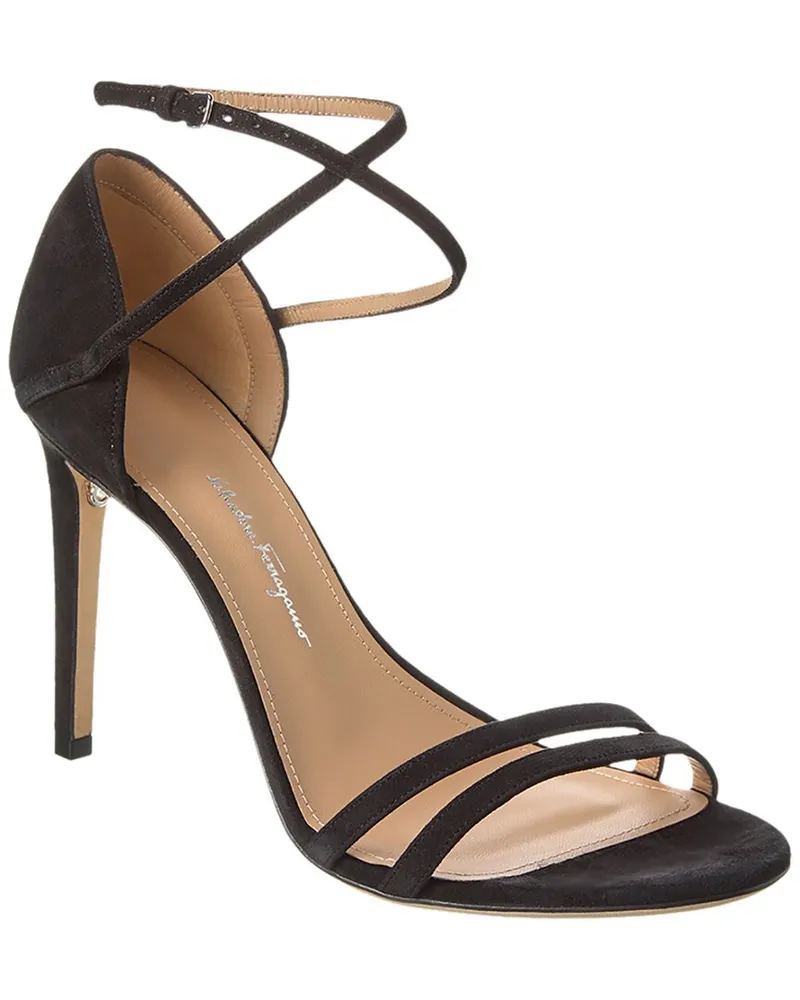 Ferragamo Ines XS Suede Sandal Black