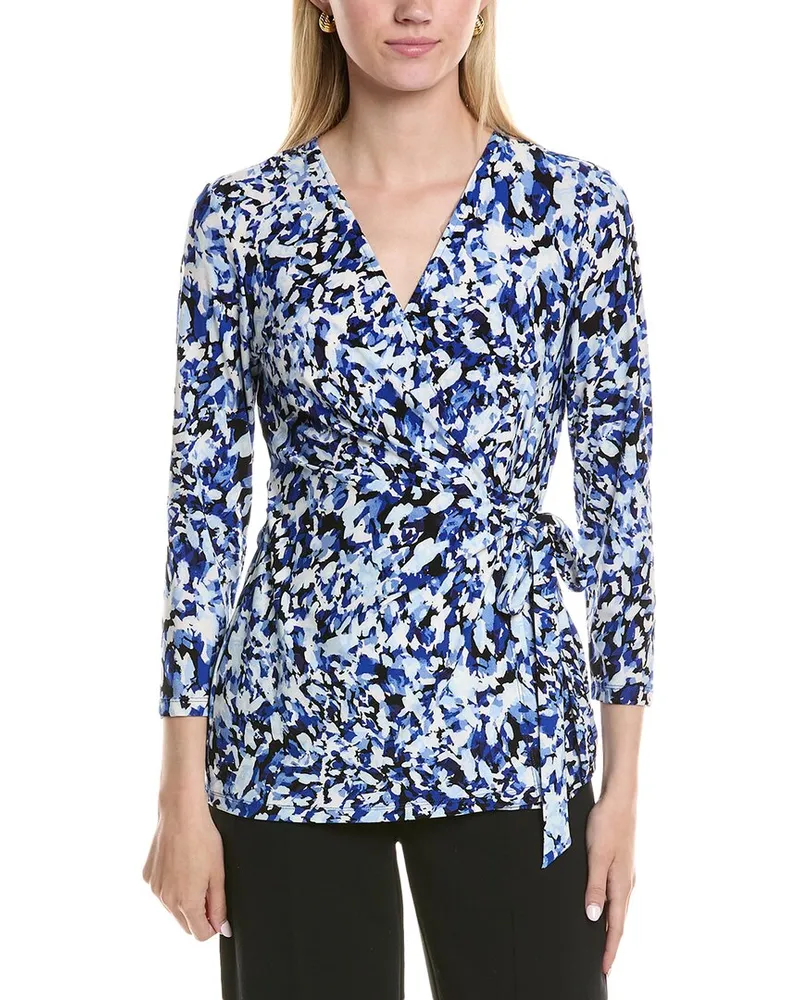 Anne Klein Ity Wrap Top Blue