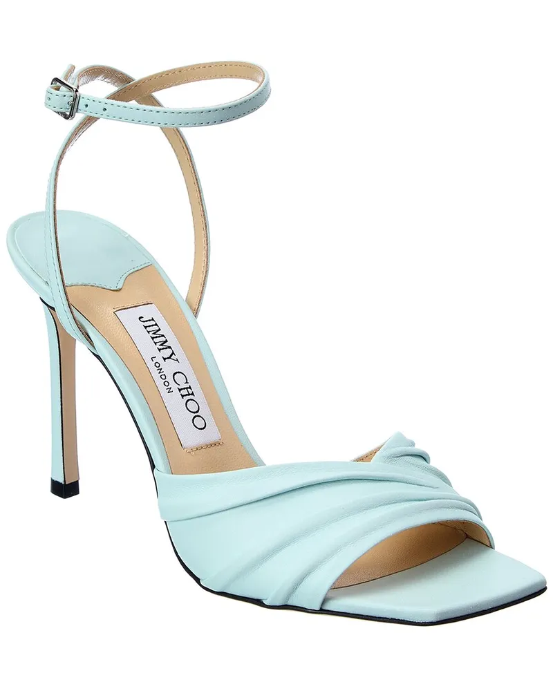 Jimmy Choo Basil 95 Leather Sandal Blue