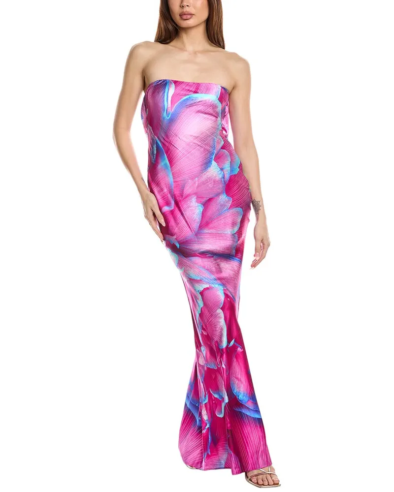 Retrofête Silk-Blend Slip Maxi Dress Pink