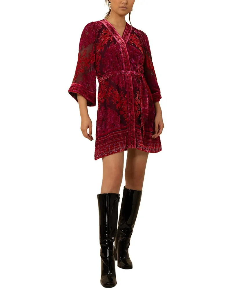 Hale Bob Helena Silk-Blend Mini Dress Pink