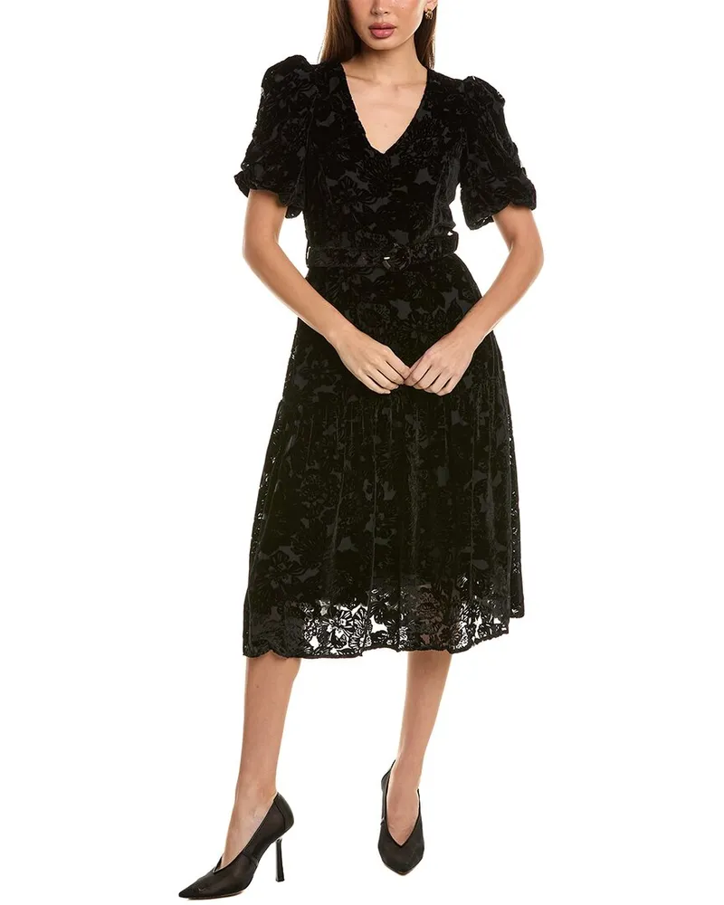 Hale Bob Velvet Burnout Silk-Blend Dress Nocolor