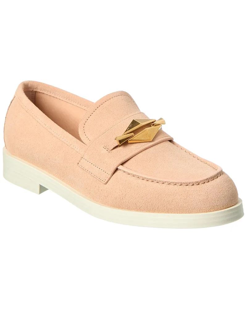 Jimmy Choo Maddie Diamond Suede Loafer Pink