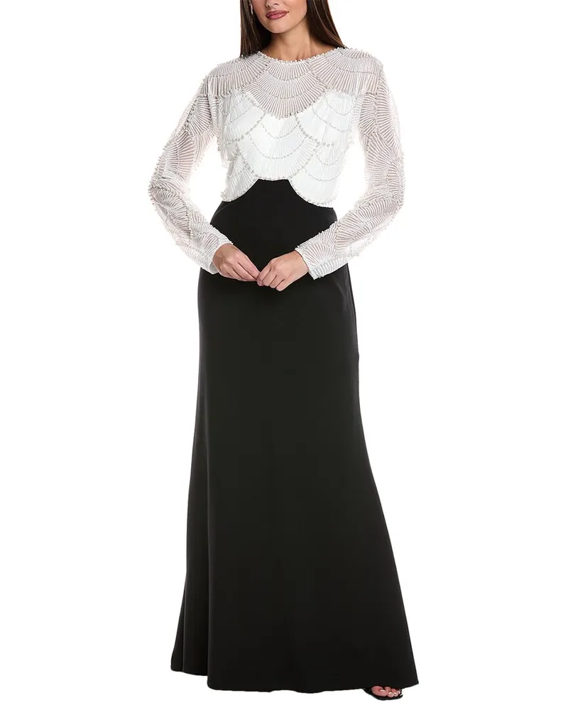 Tadashi Shoji Embellished Gown White