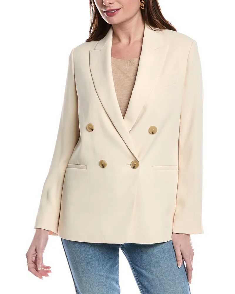 Vince Crepe Double-Breasted Blazer Nocolor