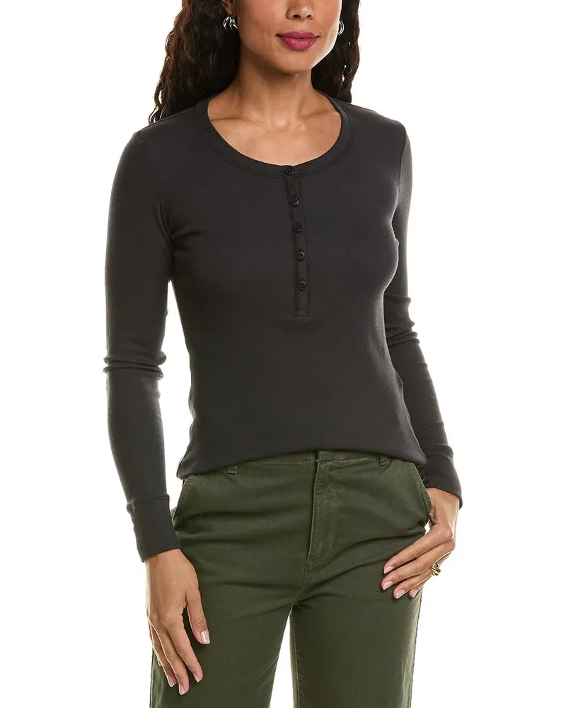 Rag & Bone Essie Henley Top Black