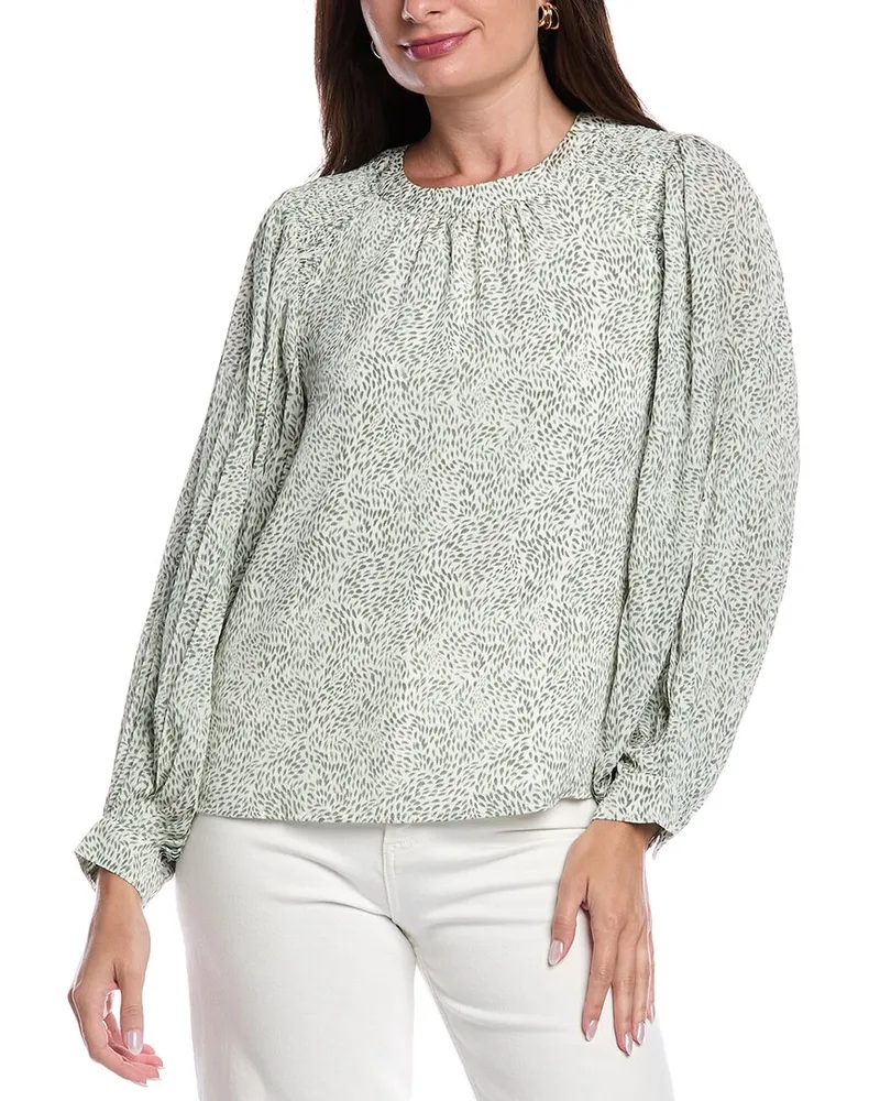 Vince Camuto Smocked Shoulder Top White