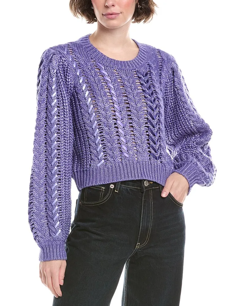 Cinq à Sept Nayara Cropped Pullover Purple