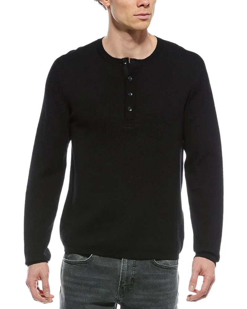 Rag & Bone Bennet Wool-Blend Henley Black