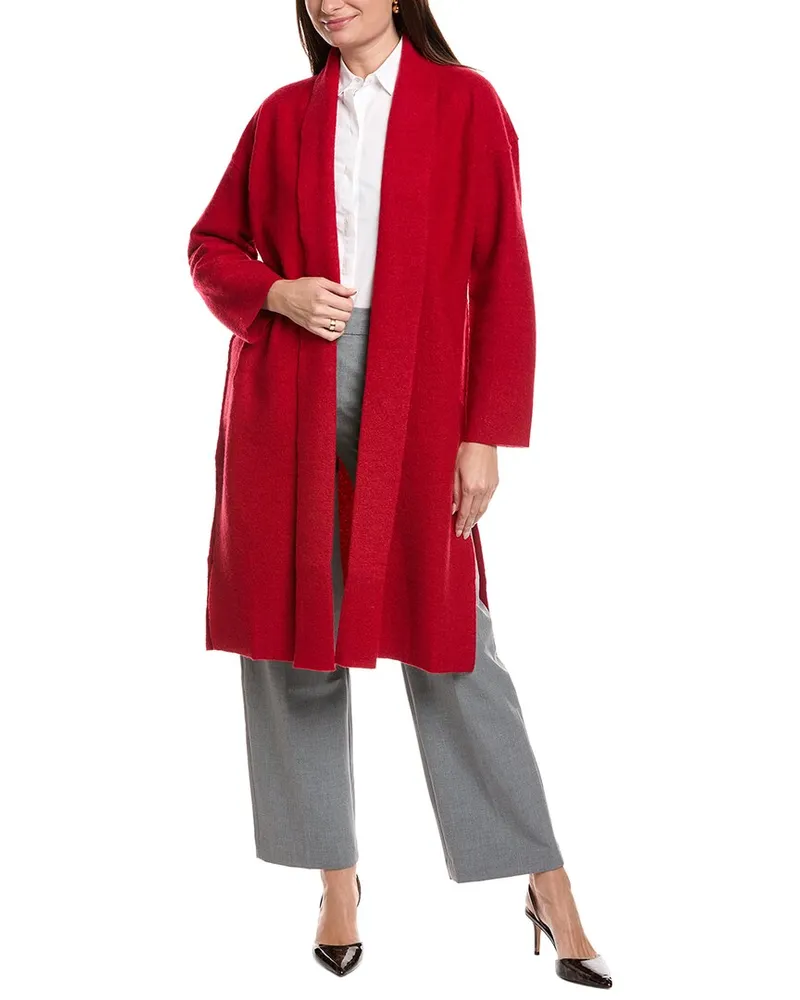 Eileen Fisher Petite High Collar Wool Coat Nocolor