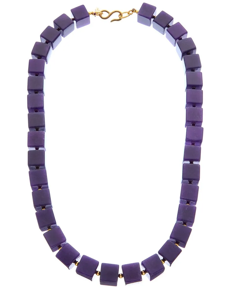 Kenneth Jay Lane Plated Beaded Square Necklace Nocolor