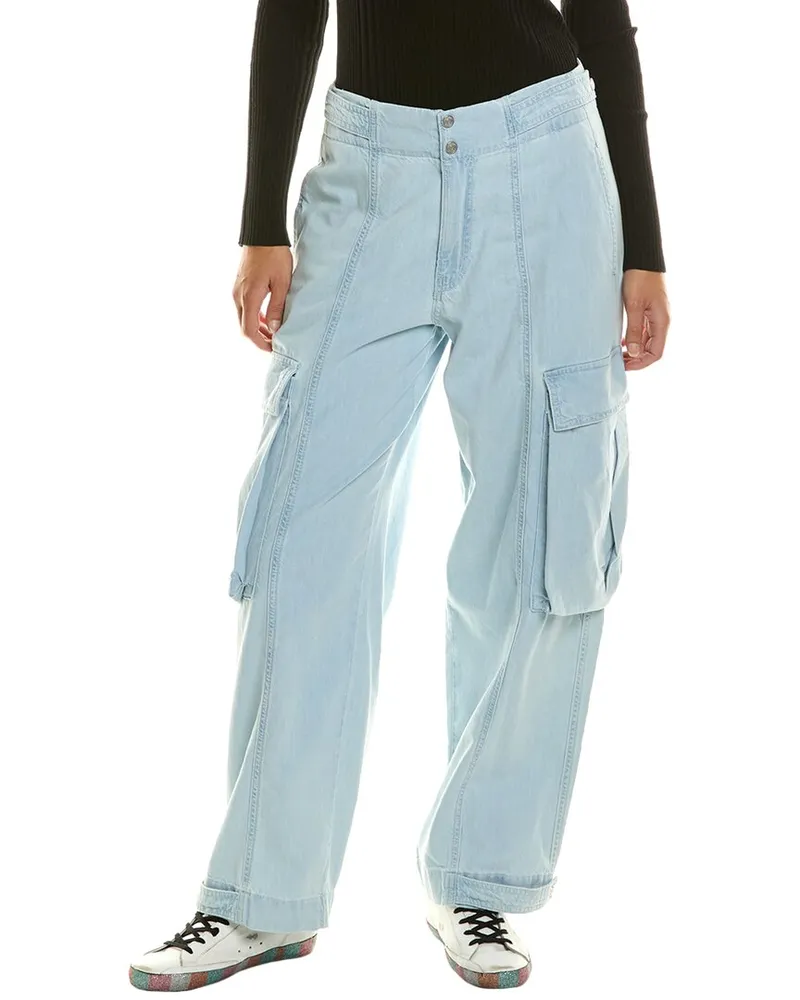 Frame Denim Wide Leg  Cargo Pant Blue