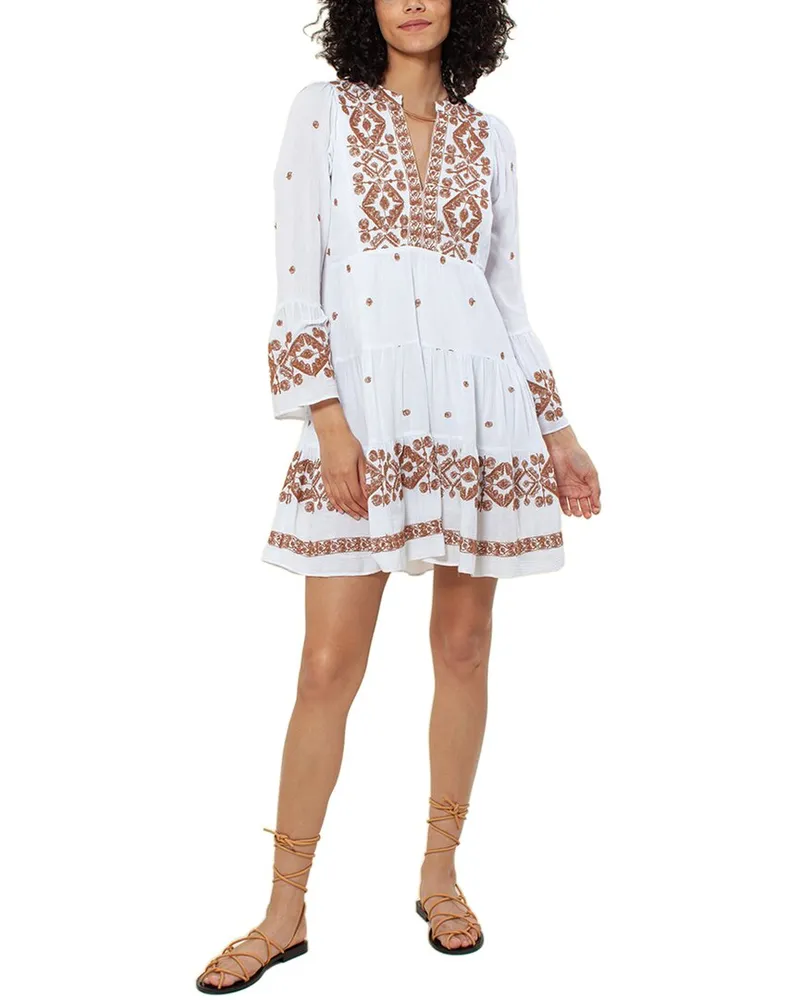 Hale Bob Embroidered Mini Dress White